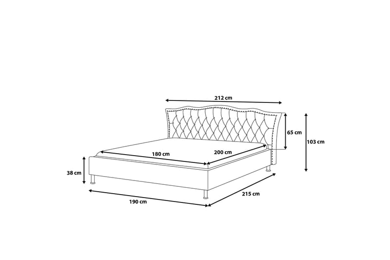 Metz Dubbelsäng 180 200 cm - Vit - Möbler - Säng - Sängram & sängstomme