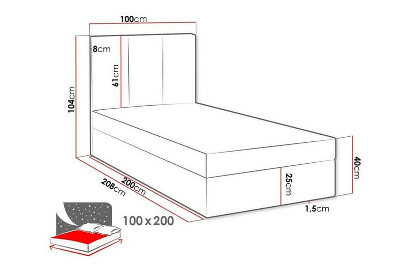 Millstreet Sängram 100x200 cm - Möbler - Säng - Sängram & sängstomme