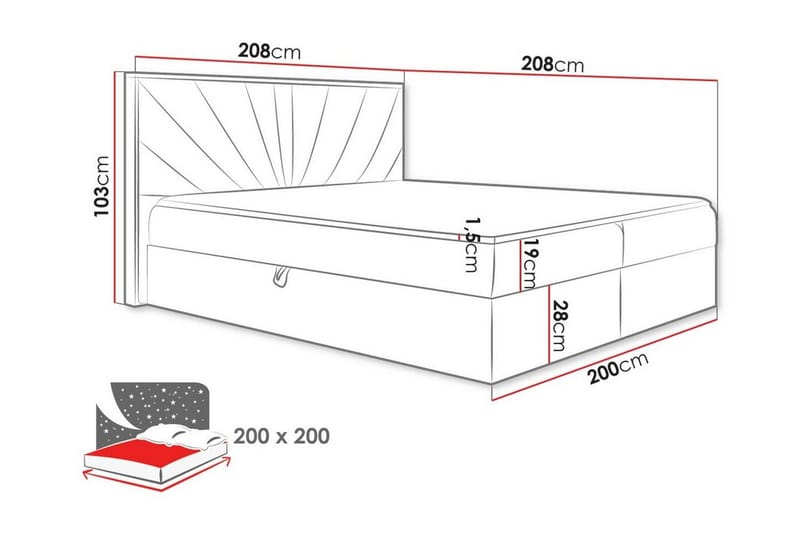 Oberting Sängram 200x200 cm - Möbler - Säng - Sängram & sängstomme