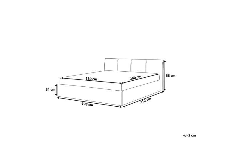 Orbey Dubbelsäng 180 | 200 cm - Beige - Sängram & sängstomme