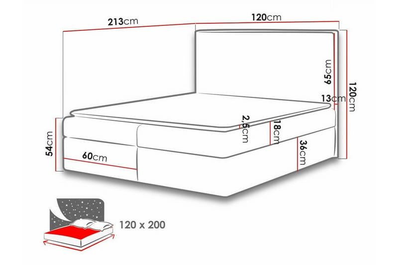 Pries Sängram 120x200 cm - Sängram & sängstomme