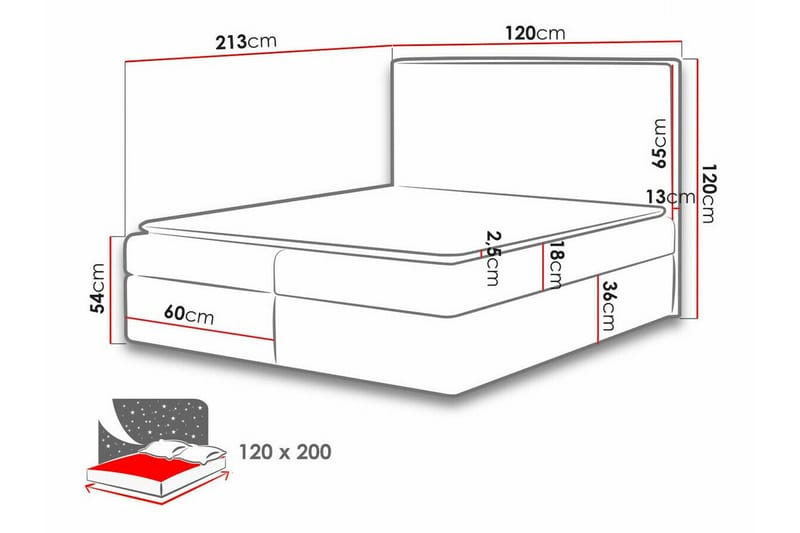 Pries Sängram 120x200 cm - Sängram & sängstomme