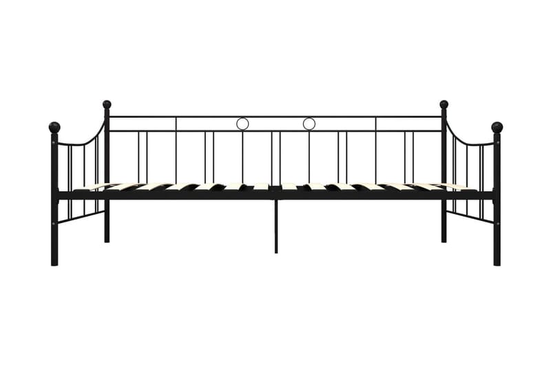 Ram till dagbädd svart metall 90x200 cm - Svart - Sängram & sängstomme