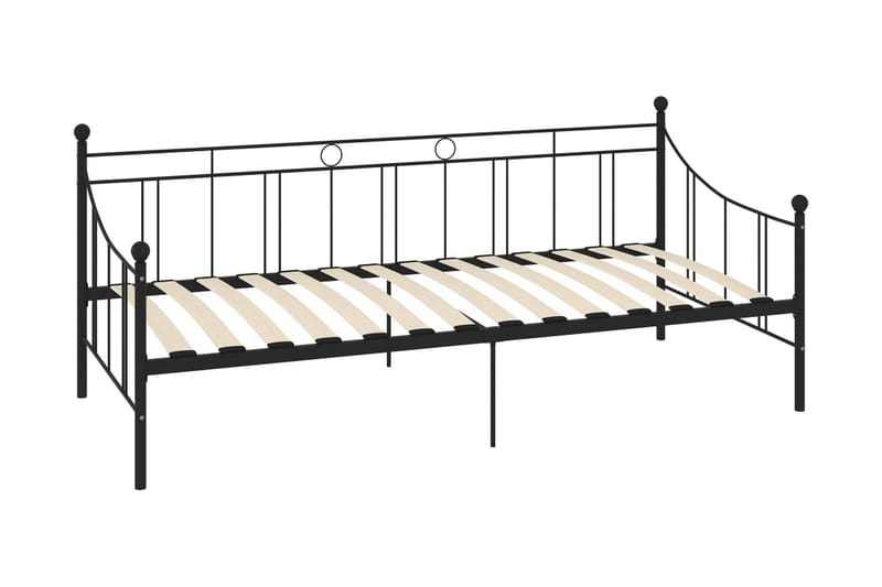 Ram till dagbädd svart metall 90x200 cm - Svart - Sängram & sängstomme