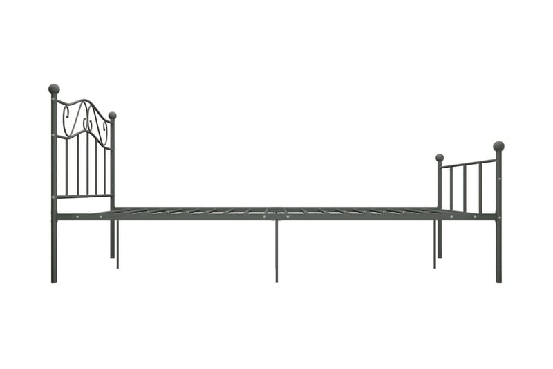Sängram grå metall 160x200 cm - Grå - Sängram & sängstomme