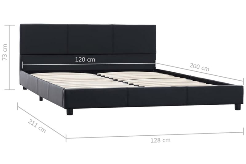 Sängram hydraulisk förvaring svart konstläder 160x200 cm - Svart - Möbler - Säng - Sängram & sängstomme