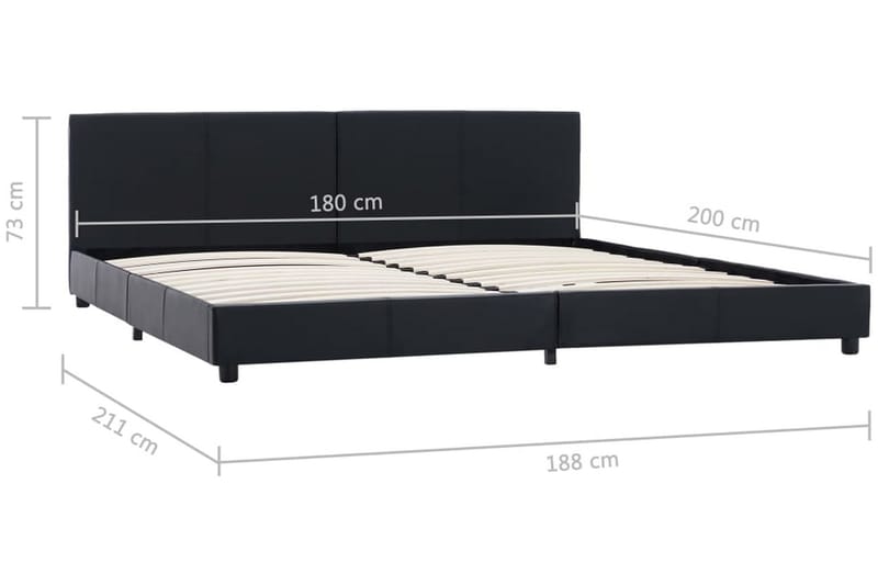 Sängram hydraulisk förvaring vit konstläder 100x200 cm - Vit - Möbler - Säng - Sängram & sängstomme