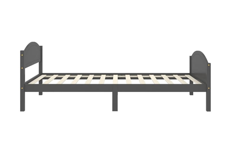 Sängram mörkgrå massiv furu 100x200 cm - Mörkgrå - Möbler - Säng - Sängram & sängstomme