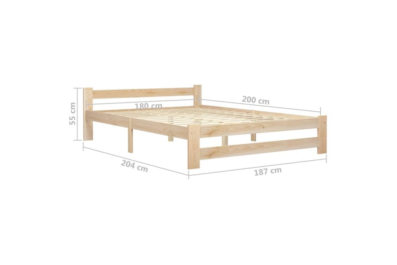 Sängram massiv furu 180x200 cm - Brun - Möbler - Säng - Sängram & sängstomme