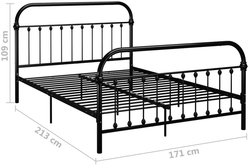 Sängram svart metall 160x200 cm - Svart - Möbler - Säng - Sängram & sängstomme