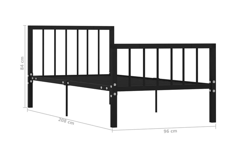 Sängram svart metall 90x200 cm - Svart - Möbler - Säng - Sängram & sängstomme