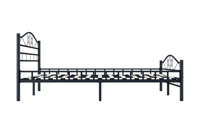 Sängram svart stål 180x200 cm - Svart - Sängram & sängstomme
