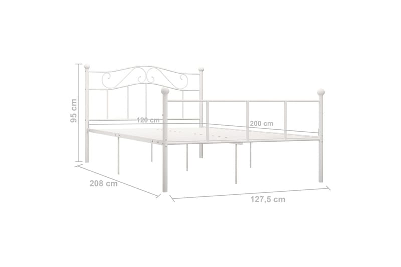 Sängram vit metall 120x200 cm - Vit - Möbler - Säng - Sängram & sängstomme