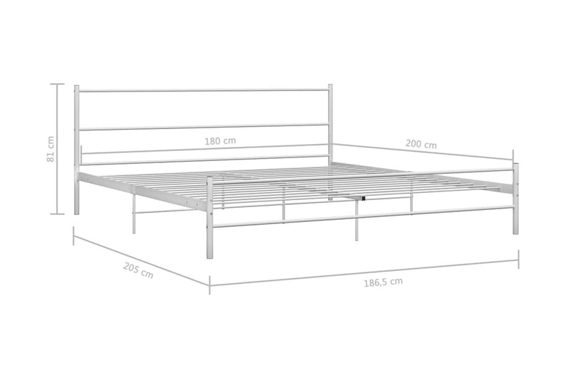 Sängram vit metall 180x200 cm - Vit - Möbler - Säng - Sängram & sängstomme