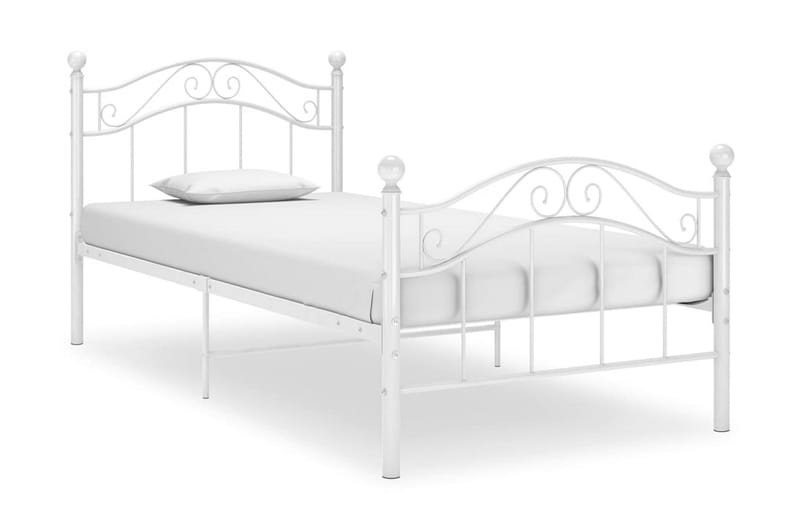 Sängram vit metall 100x200 cm - Vit - Sängram & sängstomme - Hopfällbar säng