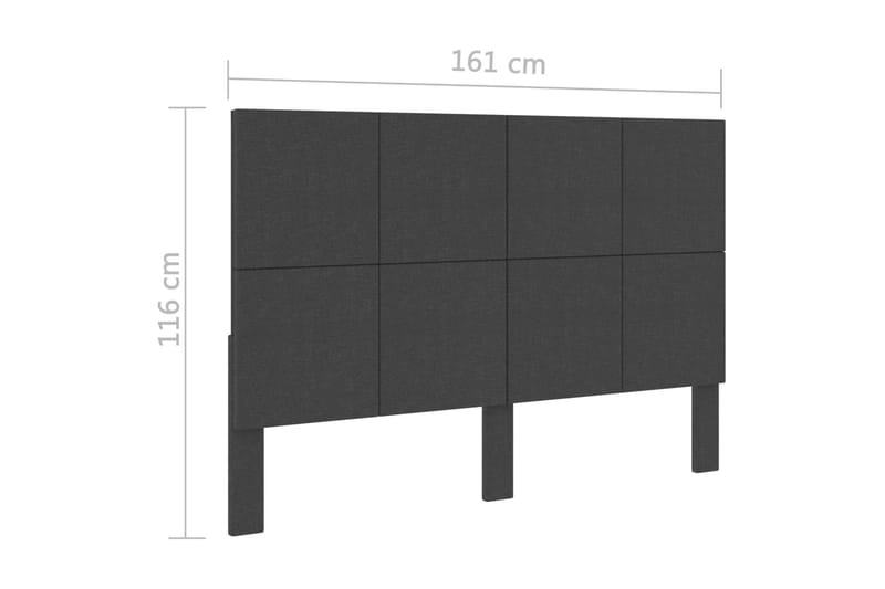 Huvudgavel mörkgrå tyg tuftad 160x200 cm - Grå - Möbler - Säng - Sängtillbehör & sänggavel - Sänggavlar & huvudgavlar