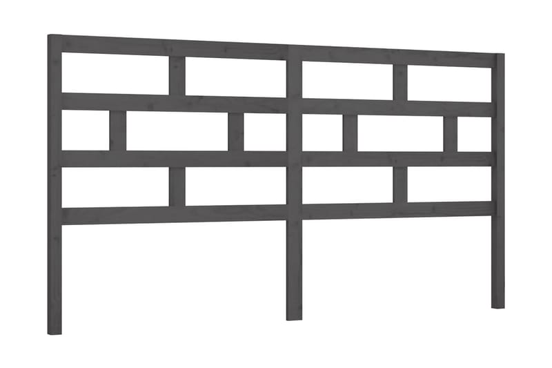 Sänggavel grå 206x4x100 cm massiv furu - Grå - Möbler - Säng - Sängtillbehör & sänggavel - Sänggavlar & huvudgavlar