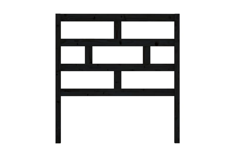 Sänggavel svart 106x4x100 cm massiv furu - Svart - Sänggavlar & huvudgavlar