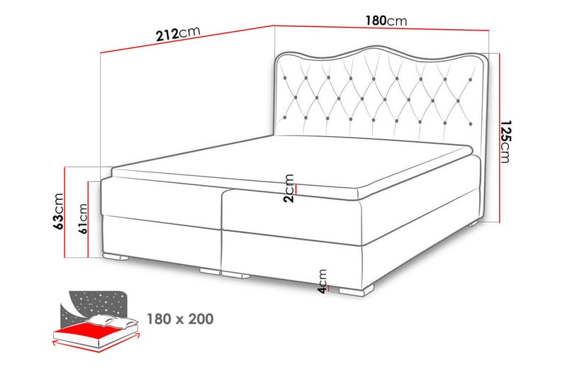 Sultan Sängpaket Kontinentalsäng 180x200 cm - Svart - Möbler - Säng - Komplett sängpaket