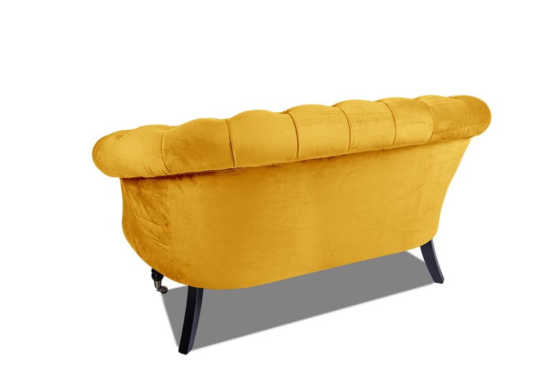 Chesterfield Ludovic Soffa 2-sits - Gul - 2 sits soffa - Chesterfield soffa - Sammetssoffa