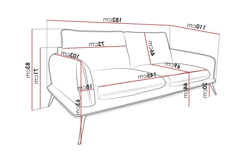 Graystone 2-sits Soffa - 2 sits soffa