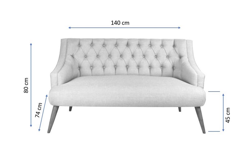 Lamonti 2-sits Soffa - Röd/Natur - Möbler - Soffa - 2 sits soffa