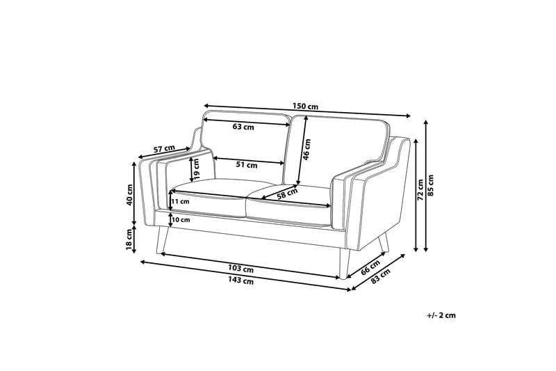 Lokka Soffa 2-4 Sits - Svart - Möbler - Soffa - 2 sits soffa