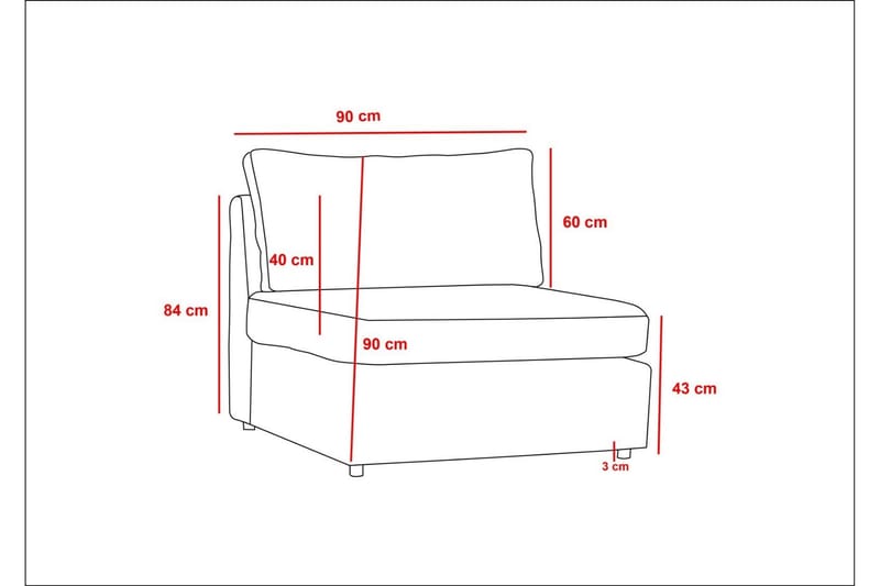 Mottona Soffa - Ljusgrå - 2 sits soffa