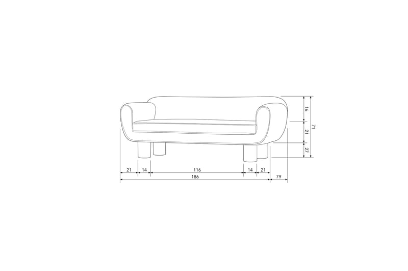 Sajida Soffa 2-sits - Natural - 2 sits soffa