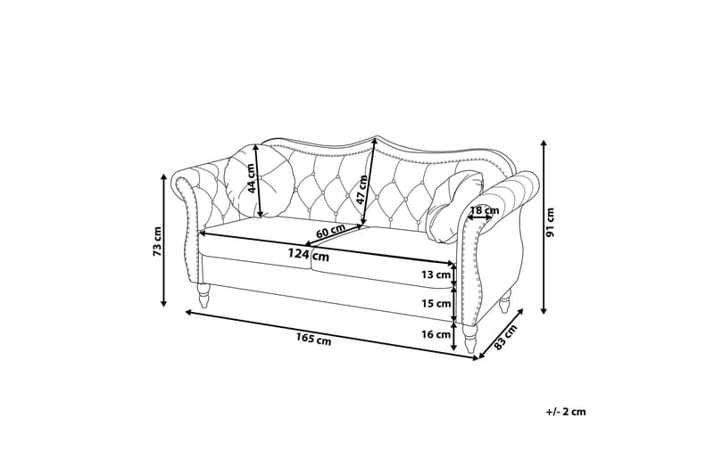 Skien Soffa 2 Sits - Svart - 2 sits soffa