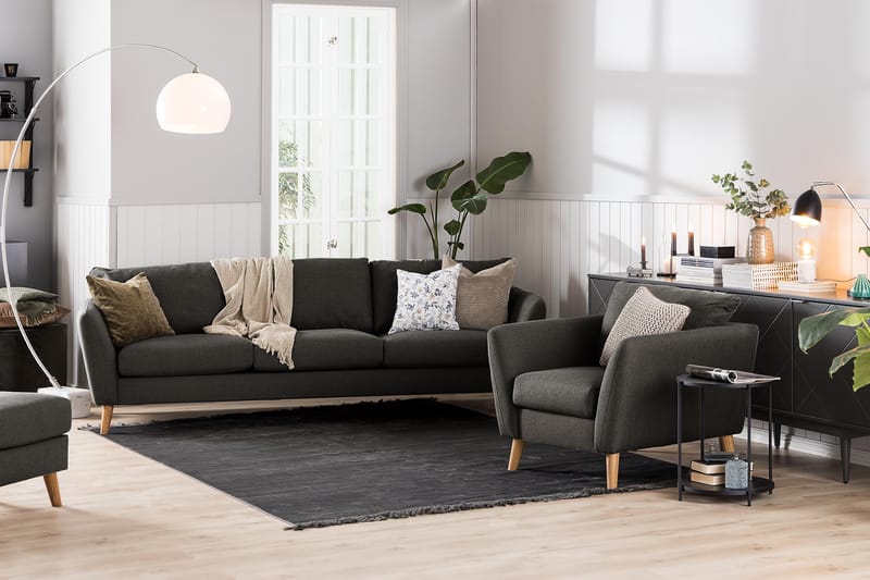 Trend 2-sits Soffa - Svart - 2 sits soffa