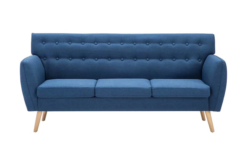 3-sitssoffa med tygklädsel 172x70x82 cm blå - Blå - 3 sits soffa