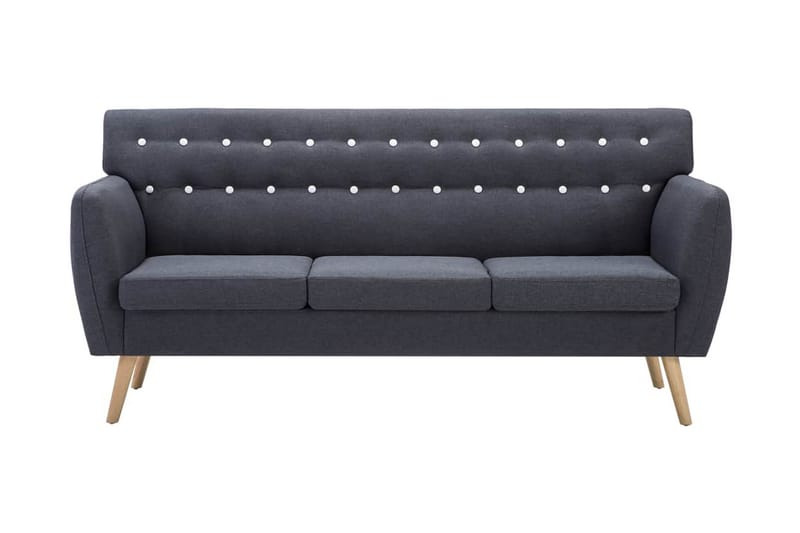 3-sitssoffa med tygklädsel 172x70x82 cm mörkgrå - Grå - 3 sits soffa