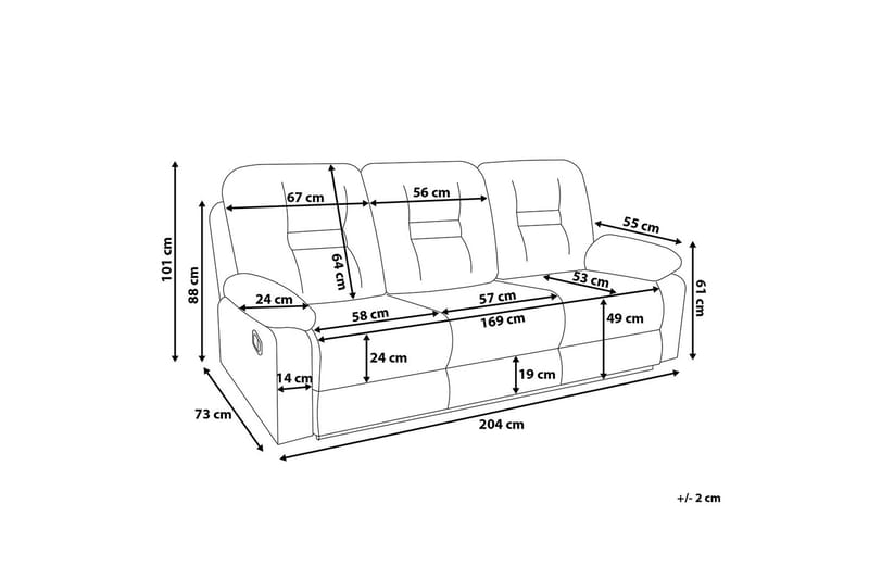 Bergen Soffa 3 Sits - Vit - Möbler - Soffa - 3 sits soffa