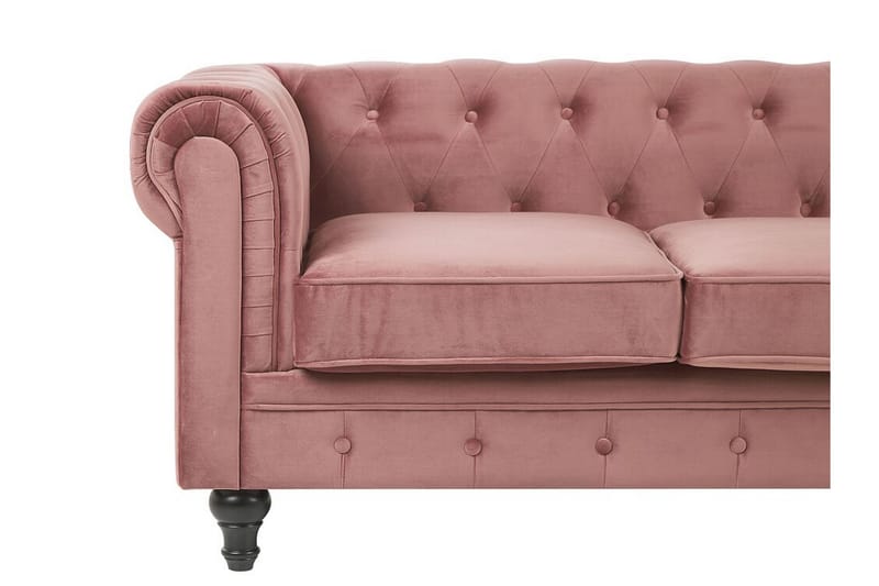 Casonya 3-sits Soffa - Rosa/Sammet - 3 sits soffa