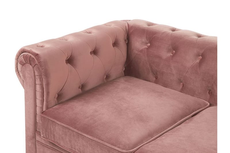 Casonya 3-sits Soffa - Rosa/Sammet - 3 sits soffa