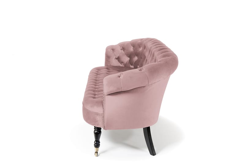 Chesterfield Ludovic Soffa 3-sits - Rosa - Skinnsoffor - 3 sits soffa - 4 sits soffa - Soffa - Sammetssoffa - 2 sits soffa - Chesterfield soffa