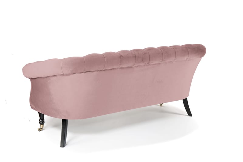 Chesterfield Ludovic Soffa 3-sits - Rosa - Skinnsoffor - 3 sits soffa - 4 sits soffa - Soffa - Sammetssoffa - 2 sits soffa - Chesterfield soffa