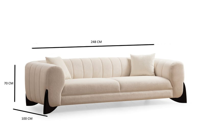 Devid Soffa 3-sits - Vit - 3 sits soffa