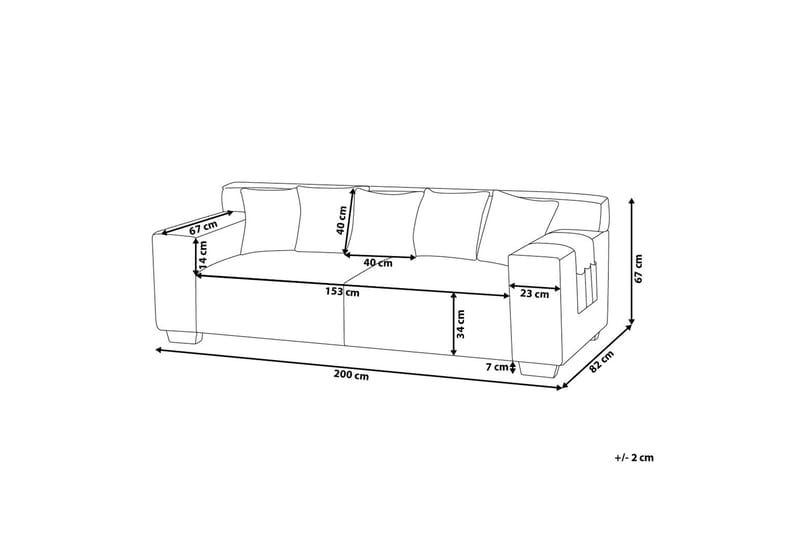 Lahall 3-sits Soffa - Ljusgrå - Möbler - Soffa - 3 sits soffa