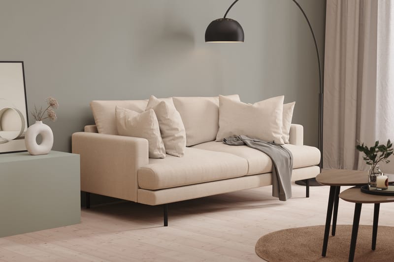 Menard Djup 3 sits Soffa 205 cm Bred - Ljus Beige / Natur - Möbler - Soffa - 3 sits soffa