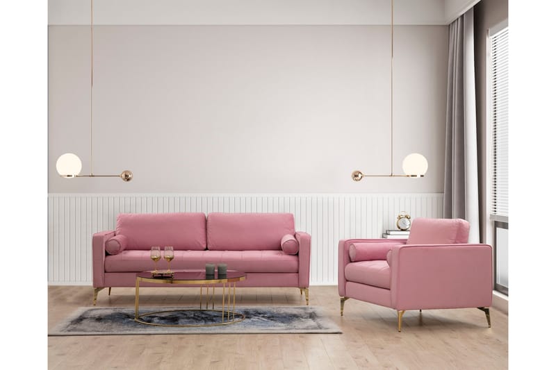 Mirrilnesh Soffa 3-sits - Rosa - 3 sits soffa