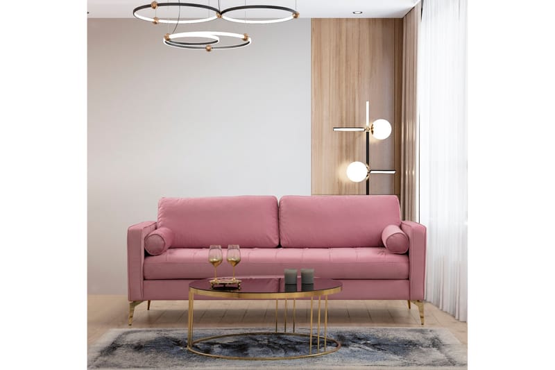 Mirrilnesh Soffa 3-sits - Rosa - 3 sits soffa