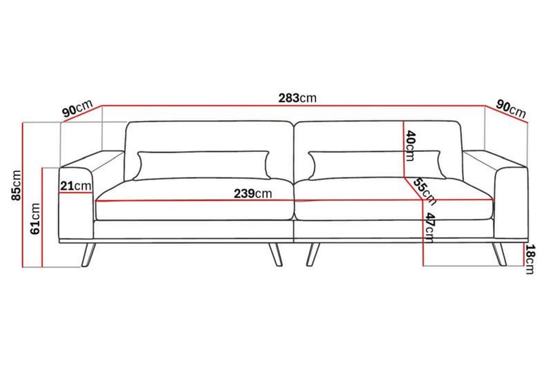 Copenhagen 4-sits Manchestersoffa - Beige - Möbler - Soffa - 4 sits soffa