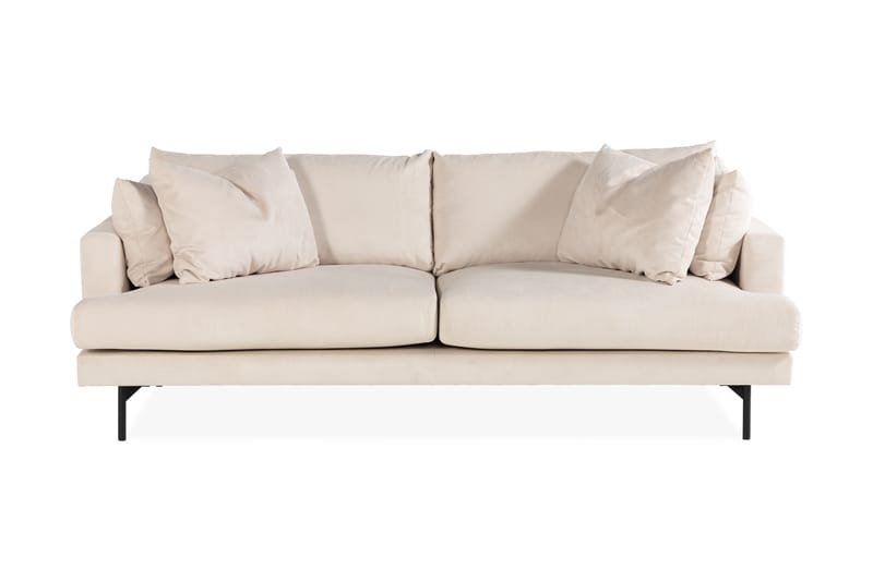 Menard 4-sits Soffa Manchester Tyg 225 cm bred - Ljus Beige / Natur - Möbler - Soffa - 4 sits soffa