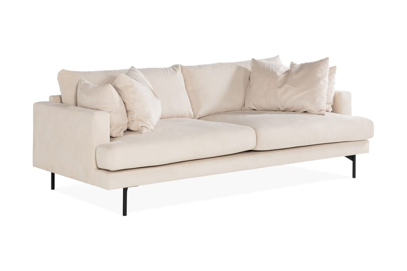 Menard 4-sits Soffa Manchester Tyg 225 cm bred - Ljus Beige / Natur - Möbler - Soffa - 4 sits soffa