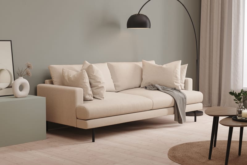 Menard Djup 4-sits Soffa 225 cm bred - Ljus Beige / Natur - Möbler - Soffa - 4 sits soffa