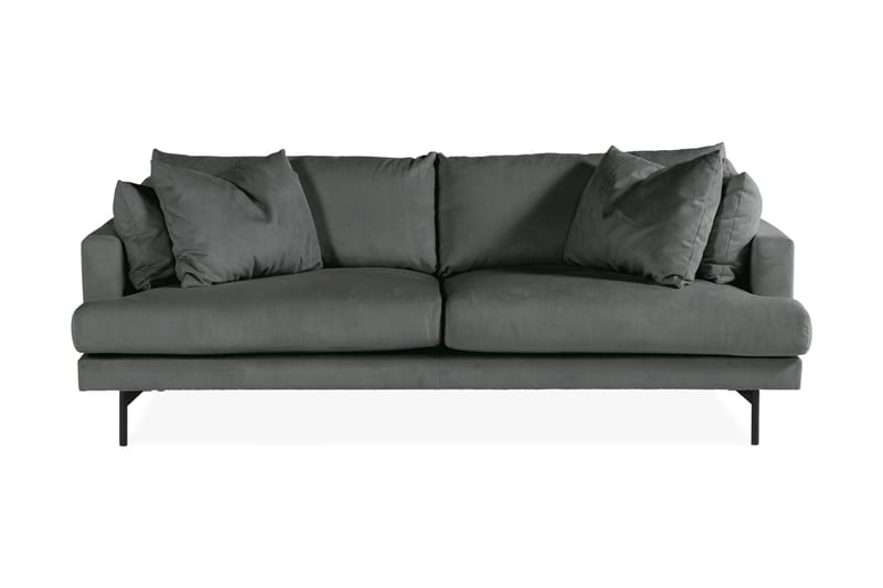 Menard Modern 4-sits Manchester Soffa 225 cm Bred - Grå - Möbler - Soffa - 4 sits soffa