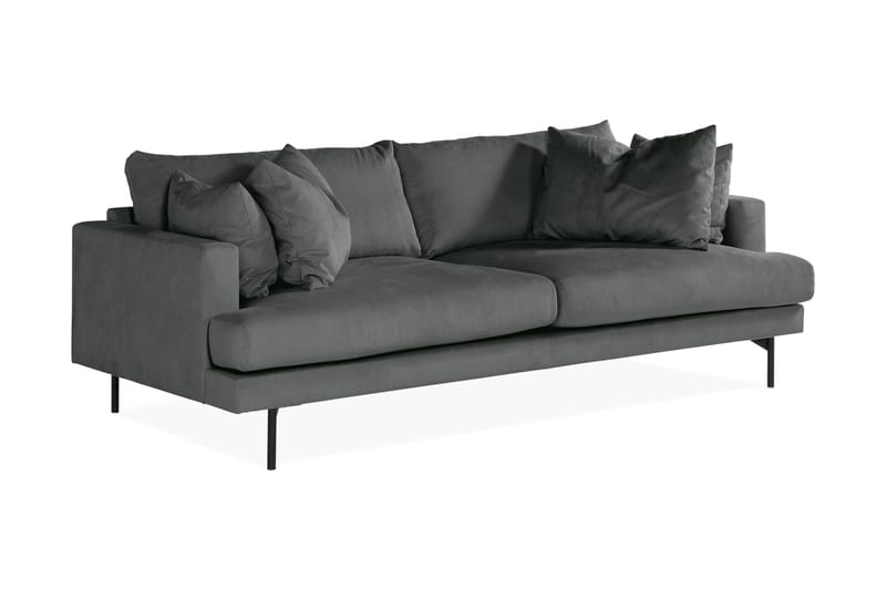 Menard Modern 4-sits Manchester Soffa 225 cm Bred - Grå - Möbler - Soffa - 4 sits soffa