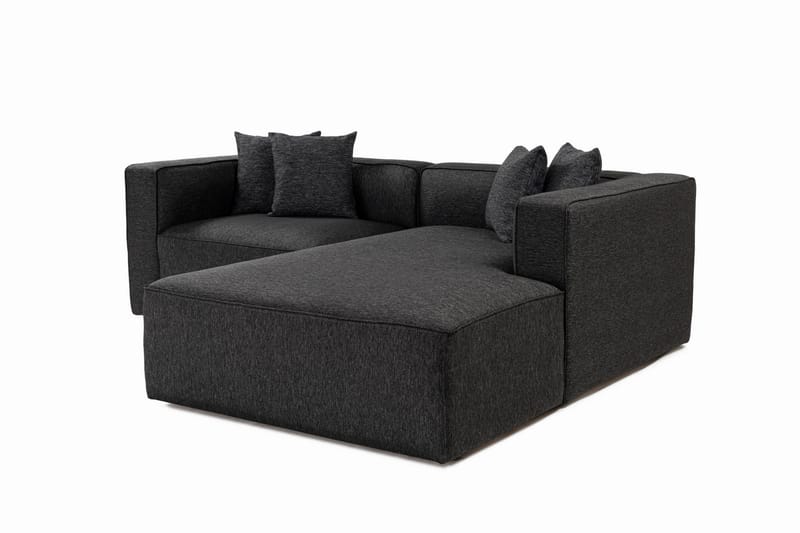 Abbas 4-sits Soffa med Divan - Antracit - Möbler - Soffa - Divansoffor & schäslongsoffa